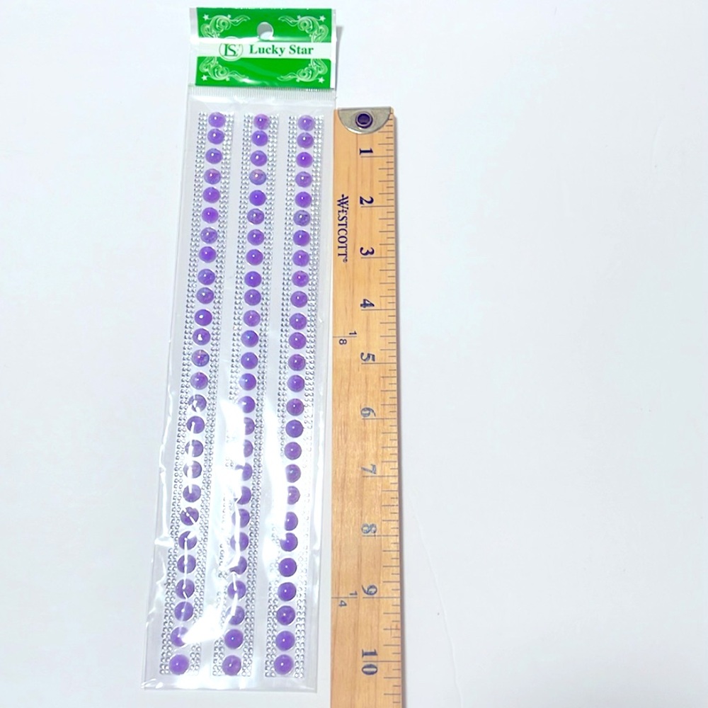 Adhesive Purple and Silver Gem Stickers brand new